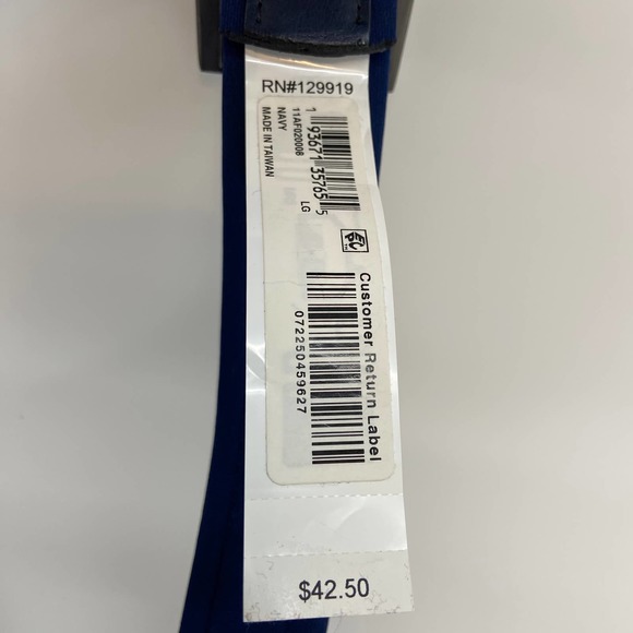 Alfani Men's Large 38-40 Belt Neoprene Cushioned 1 3/8" Wide Navy Blue NEW - Picture 4 of 4